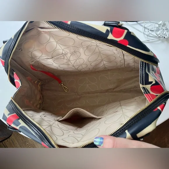 Orla Kiely Blue Sharpie Dog Show Navy Shoulder Bag - Picture 9 of 10